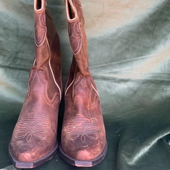 Leather Cowboy Boots Womens 8.5 - Picture 2 of 3